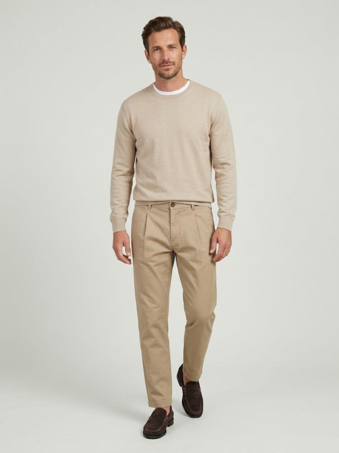 Pantalone chino in cotone beige BU26S33PAPA1461TWILL 114 ANDREA MORANDO 