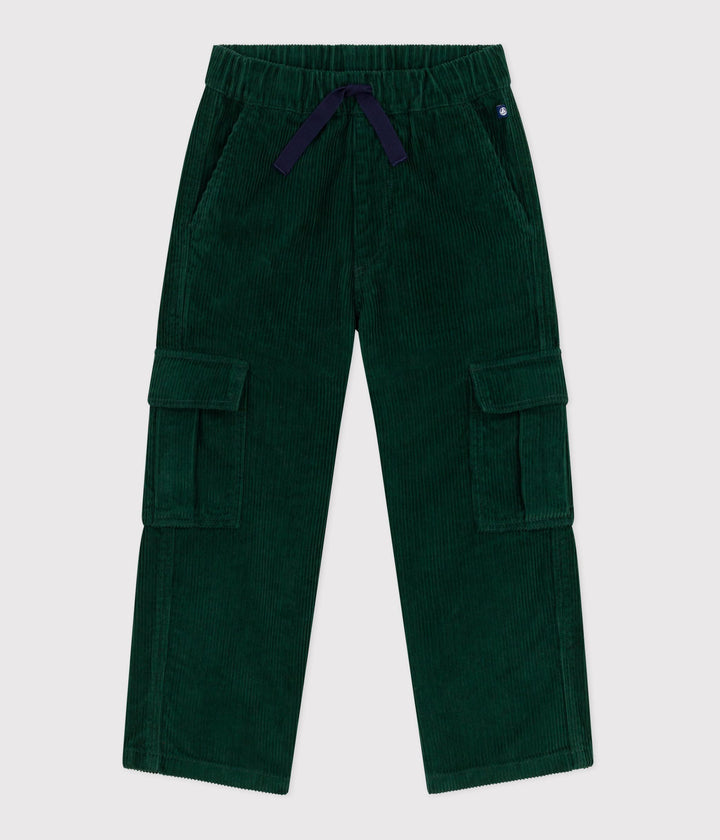 Pantaloni cargo in velluto verde A0DTB 01 PETIT BATEAU 