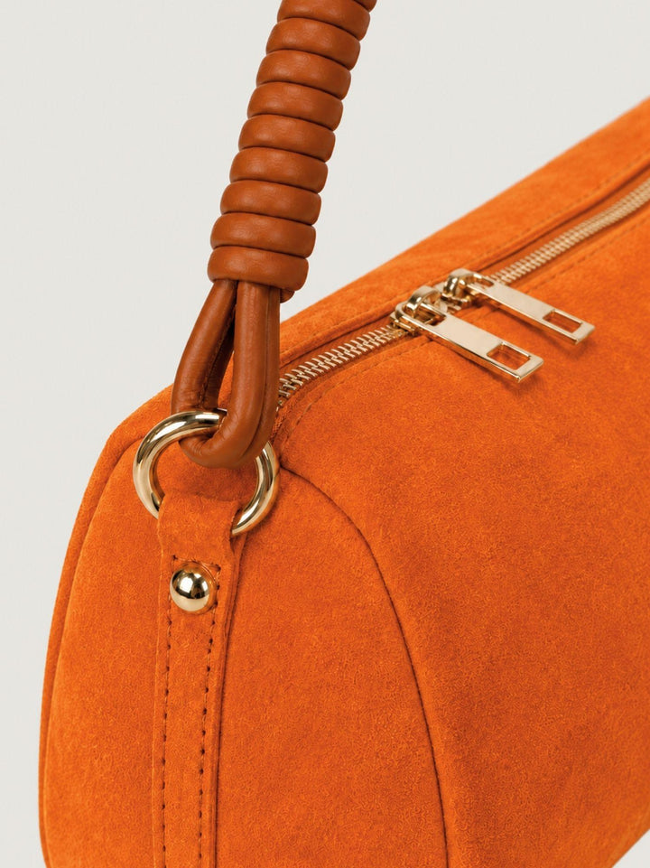 Borsa a spalla Mini Cube in pelle scamosciata arancio MINI CUBE ARANCIO BIMOR 