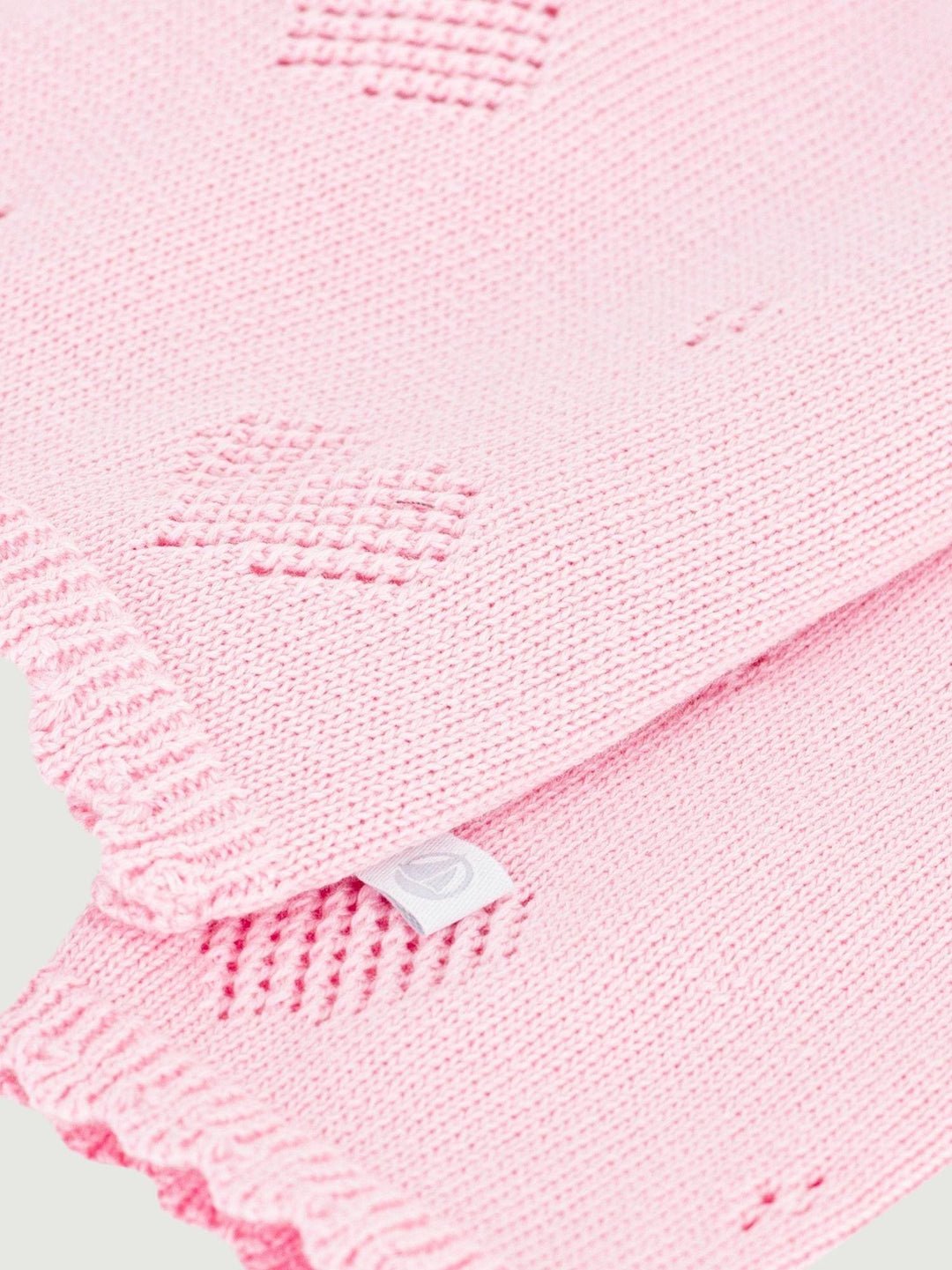 Cardigan in maglia traforata a cuori rosa A0EZT 02 PETIT BATEAU 