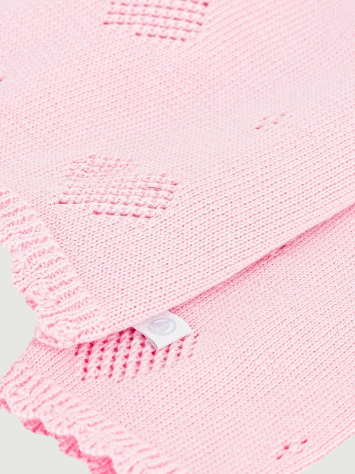 Cardigan in maglia traforata a cuori rosa A0EZT 02 PETIT BATEAU 