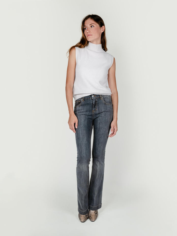 JEANS 5 TASCHE A ZAMPA GRIGIO MEDIO 830CAR NERO/GRIGIO ANDREA MORANDO 