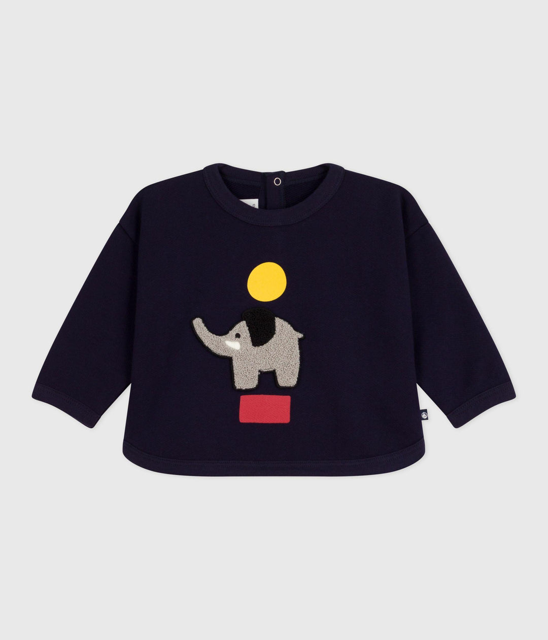 Felpa in cotone con elefante neonato A0EIP 01 PETIT BATEAU 