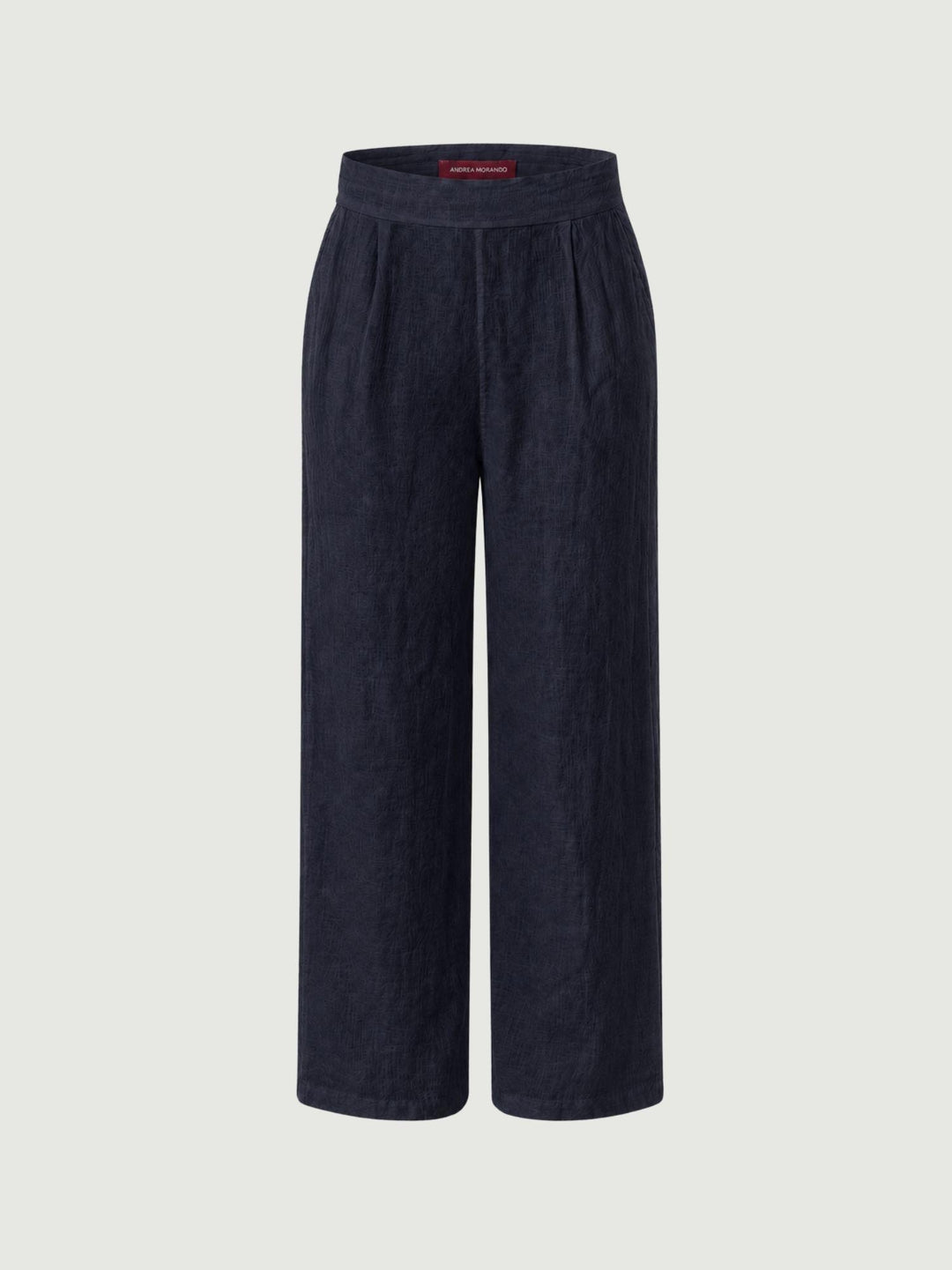 Pantalone con pences in lino navy 6PT02359 BLU ANDREA MORANDO 