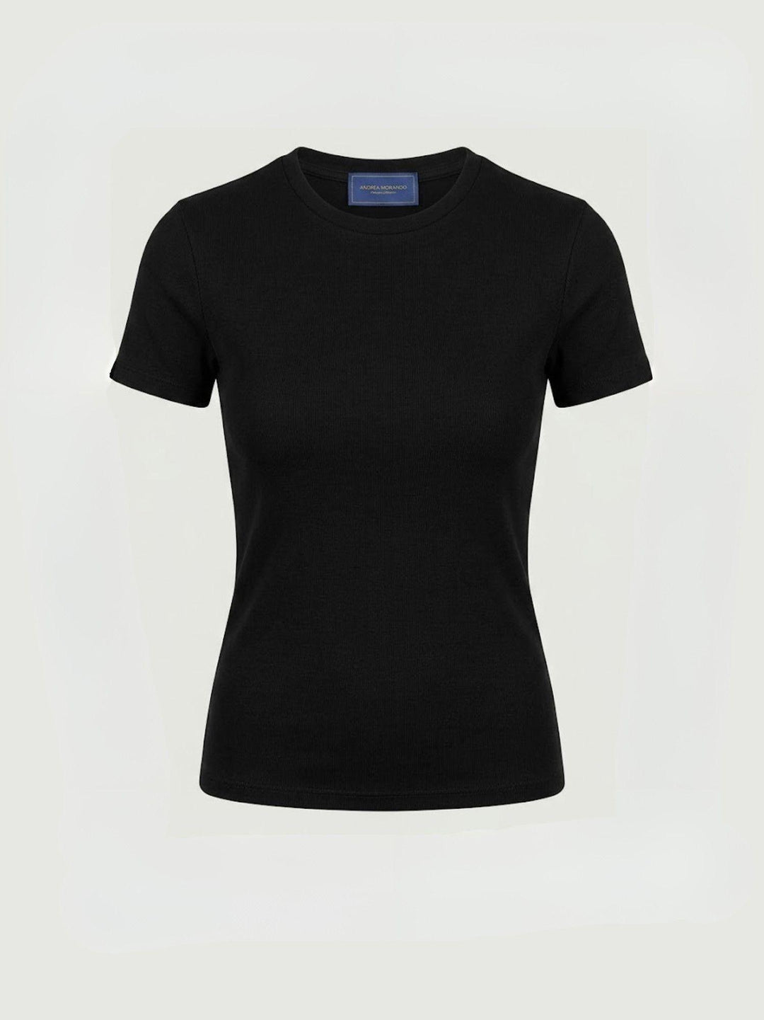 T-shirt girocollo in cotone nero 8157 NERO ANDREA MORANDO 