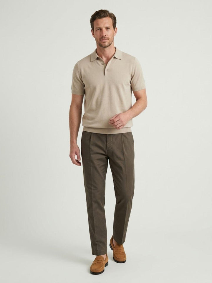 Pantalone con tasche americane lino cotone moro CO0515M 2000 ANDREA MORANDO 