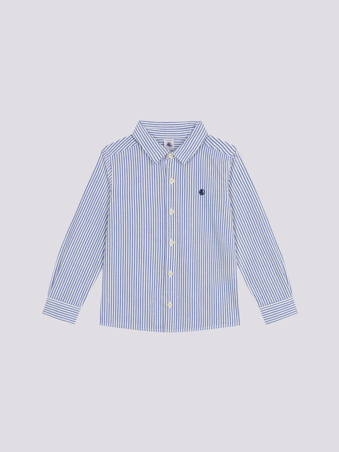 CAMICIA A RIGHE AZZURRE BAMBINO A09O6 01 PETIT BATEAU 