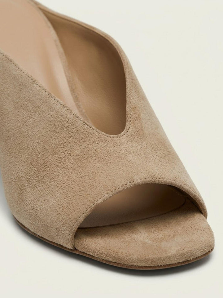 Sandalo mule in pelle scamosciata tortora 2754 CAMEL ANDREA MORANDO 