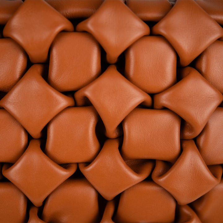 BORSA IN PELLE INTRECCIATA CUOIO "CURLY" CURLYNEW BISCOTTO BIMOR 