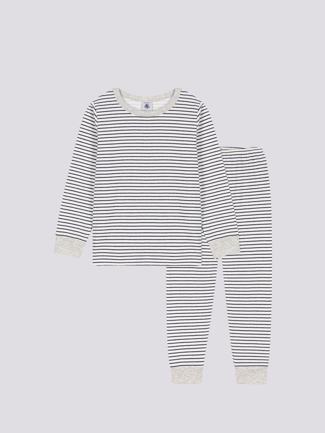 PIGIAMA BAMBINO UNISEX IN TUBIQUE A RIGHE A085V 01 PETIT BATEAU 