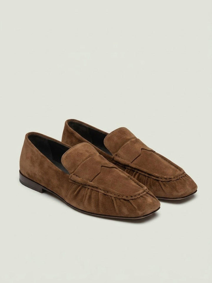 Mocassino Charlise in pelle scamosciata pecan 40102 BISCUIT ANDREA MORANDO 