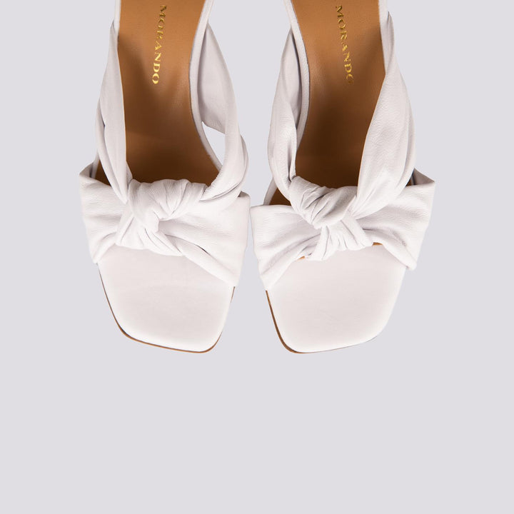 Sabot in pelle bianca con nodo 840-58 BIANCO ANDREA MORANDO 