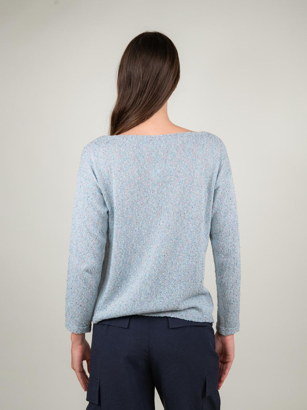 MAGLIA AZZURRA DETTAGLI LUREX