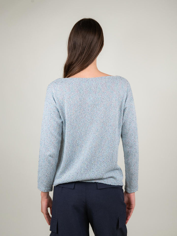 MAGLIA AZZURRA DETTAGLI LUREX