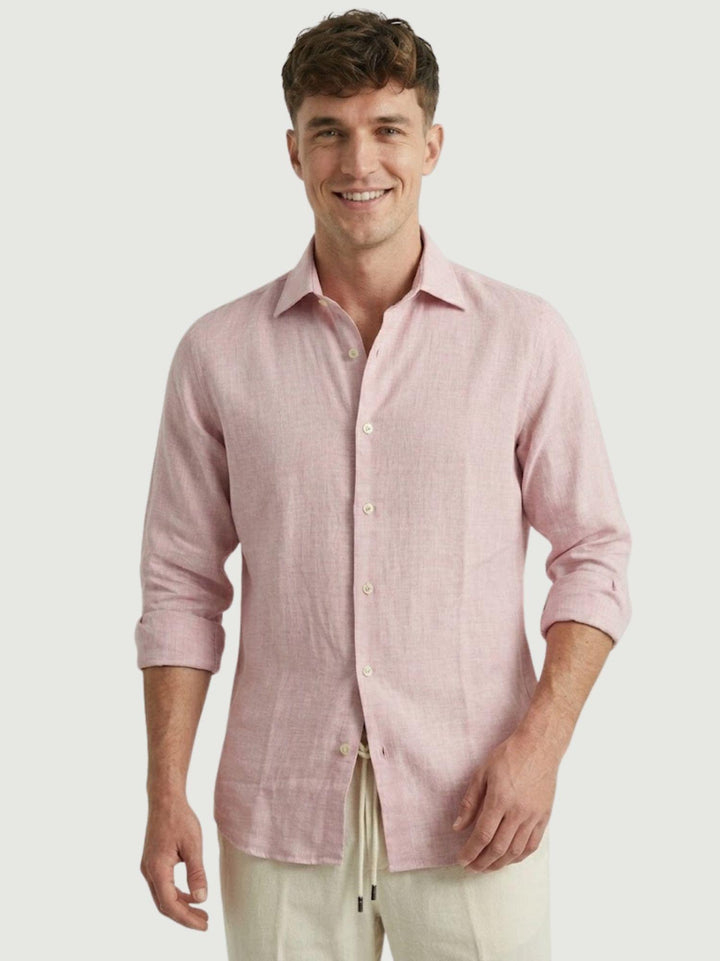 camicia in lino rosa pastello 9432900 503 ANDREA MORANDO 