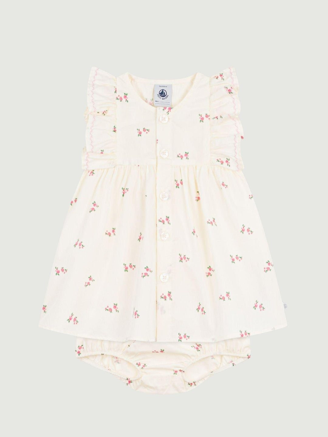 Abito maniche corte con bloomer coordinato in cotone A0F3R 01 PETIT BATEAU 