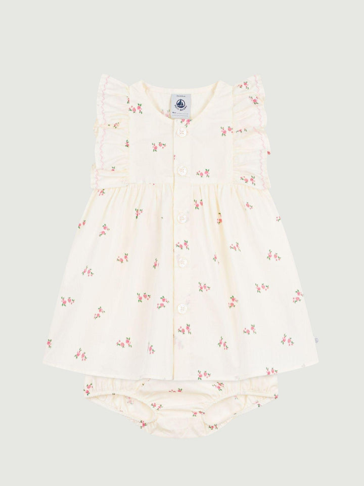 Abito maniche corte con bloomer coordinato in cotone A0F3R 01 PETIT BATEAU 