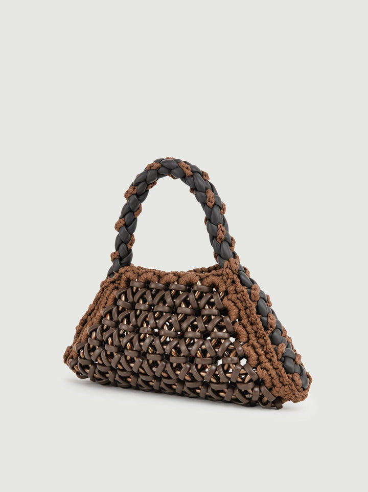BORSA CRUSH IN RESINA E PELLE TESTA MORO SMALL CRUSH T.MORO BIMOR 