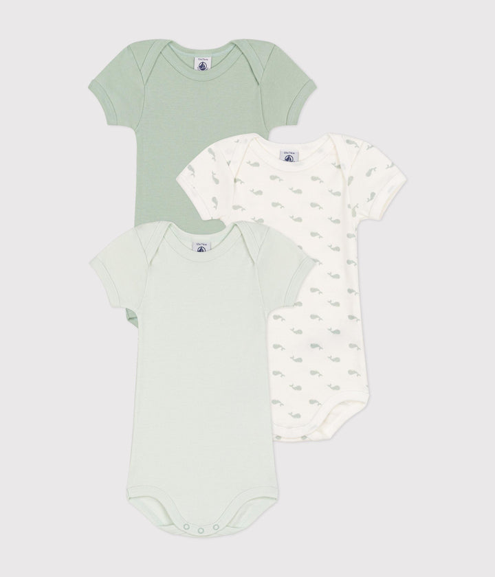 Confezione da 3 body a maniche corte con stampa balene A0BDY 00 PETIT BATEAU 