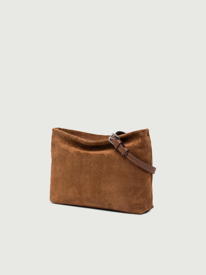 Pochette Brenda in pelle scamosciata cognac 8265 CM-PL 099 GIANNI CHIARINI 