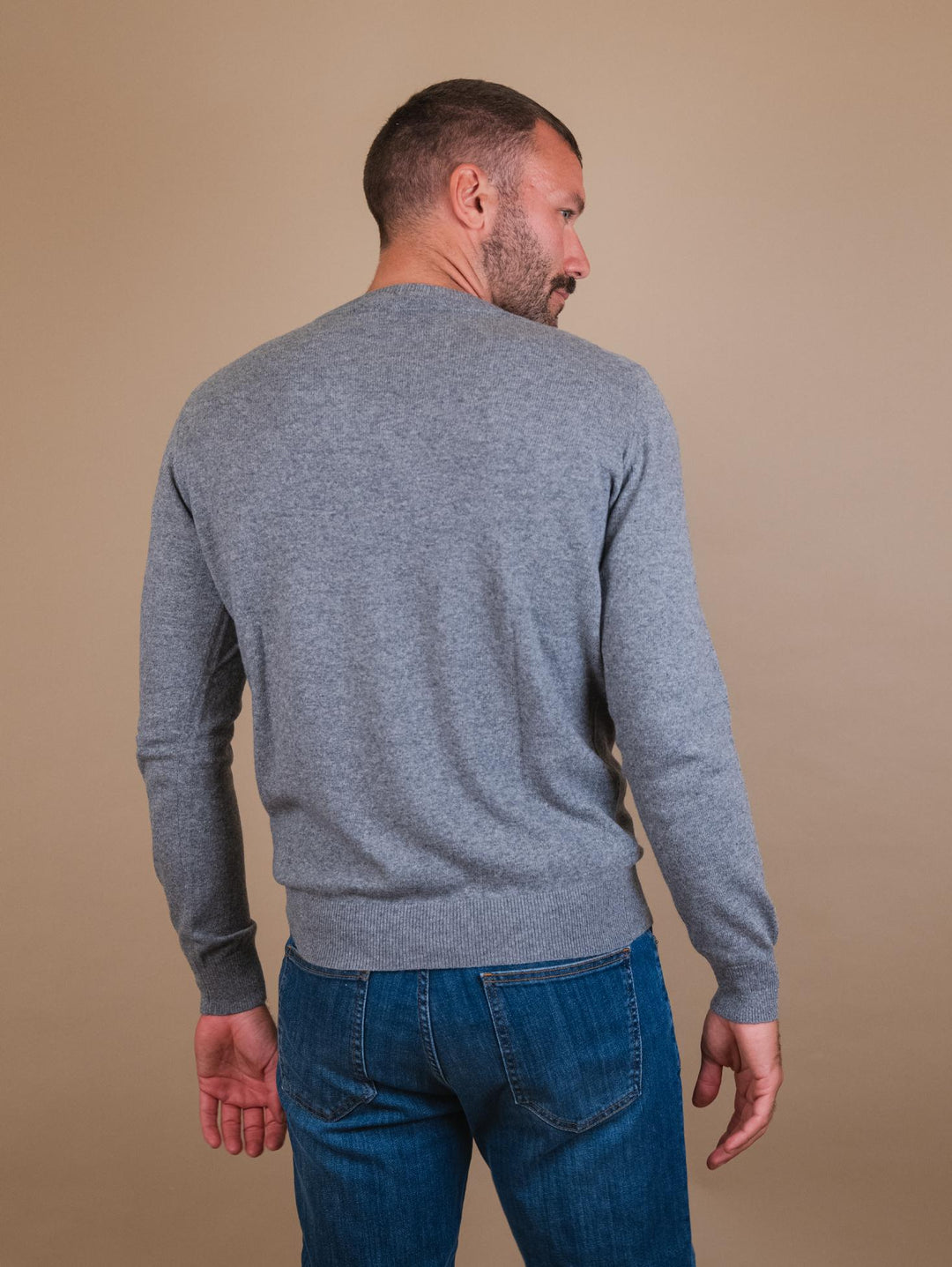 GIROCOLLO IN LANA MISTO CASHMERE GRIGIO 8150223 102 ANDREA MORANDO 
