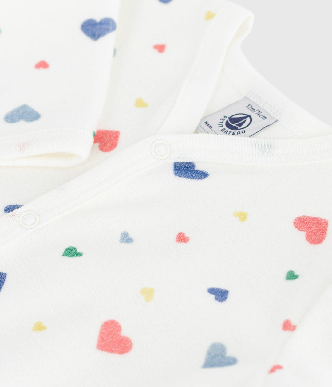Pigiama in ciniglia con stampa a cuori neonato A0DVW 01 PETIT BATEAU 