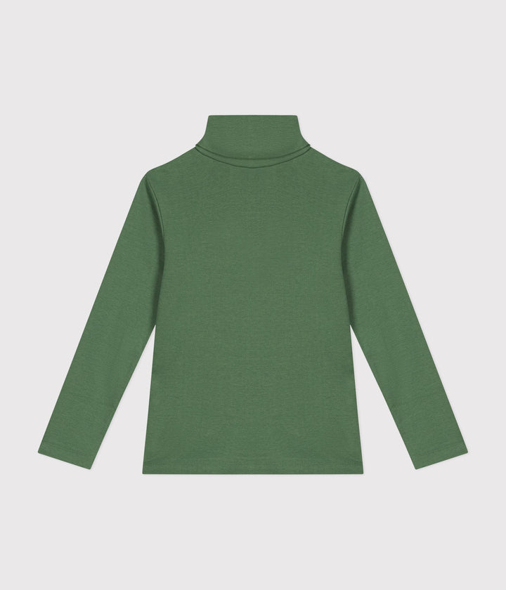 Dolcevita a collo alto verde in cotone unisex A0BJQ 66 PETIT BATEAU 