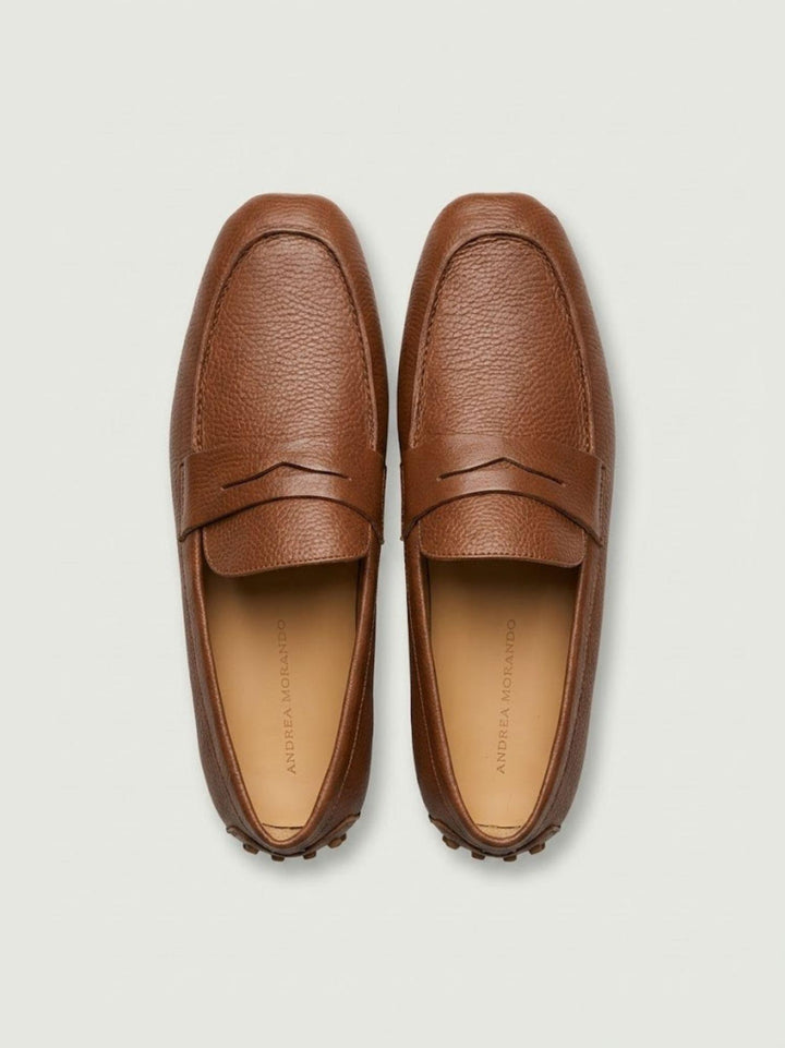 Mocassino Penny con gommini in pelle di cervo marrone U8950 MARRONE ANDREA MORANDO 