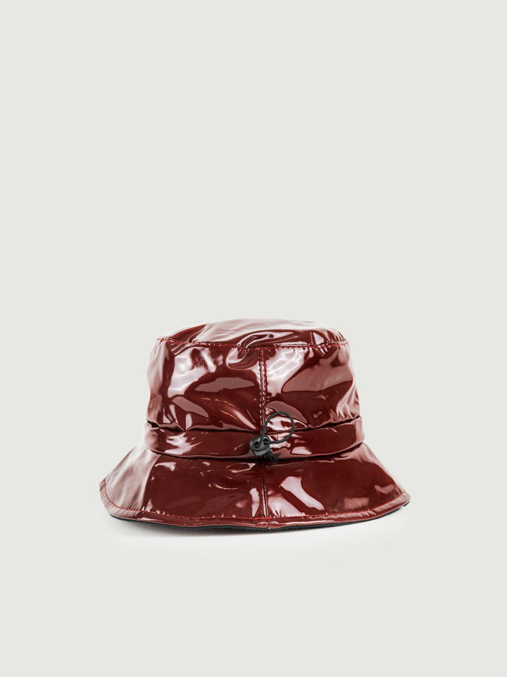 CAPPELLO BUKET DA PIOGGIA IN VERNICE BORDEAUX CP3919 BORDEAUX ANDREA MORANDO 