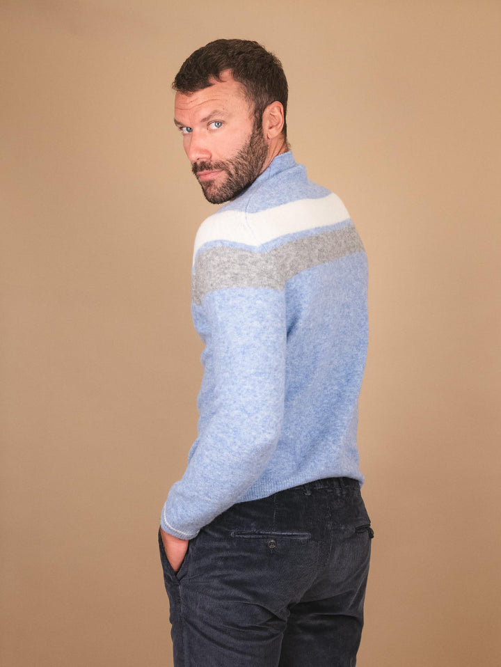 GIROCOLLO AZZURRO IN MISTO LANA MERINO 0094 0021 FIESOLI DANIELE 