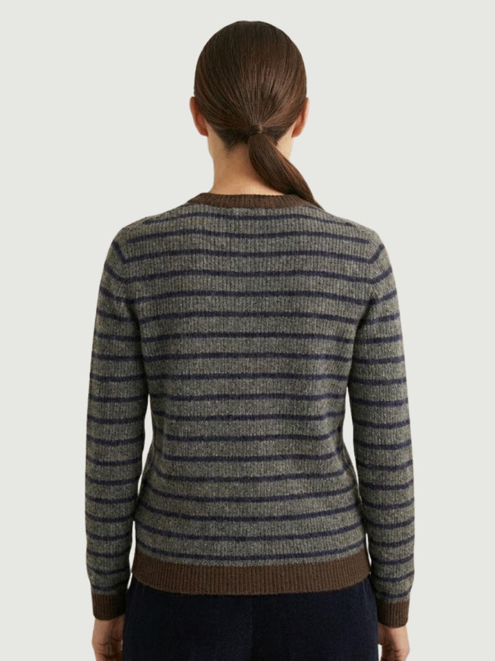MAGLIA GRIGIO A RIGHE BLU 10848 MORO ANDREA MORANDO 