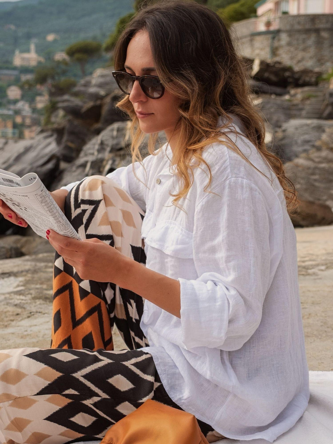CAMICIA OVERSIZE IN LINO BIANCA 4522 BIANCO ANDREA MORANDO 