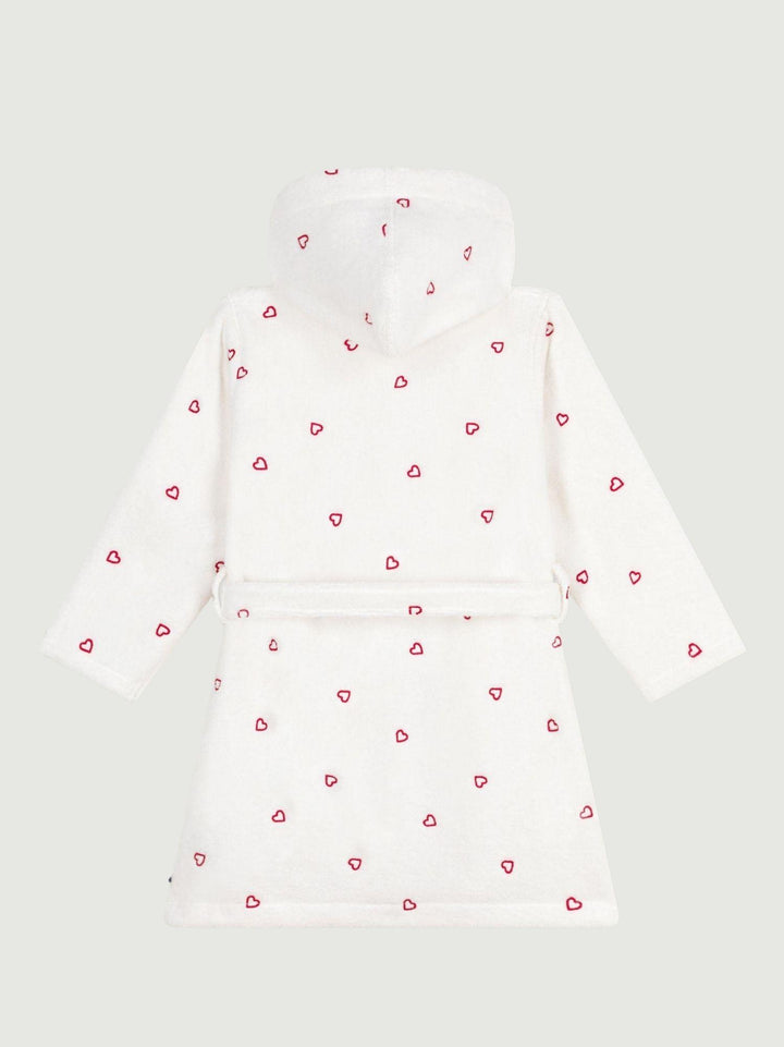 Accappatoio con cuori ricamati A0DS4 01 PETIT BATEAU 