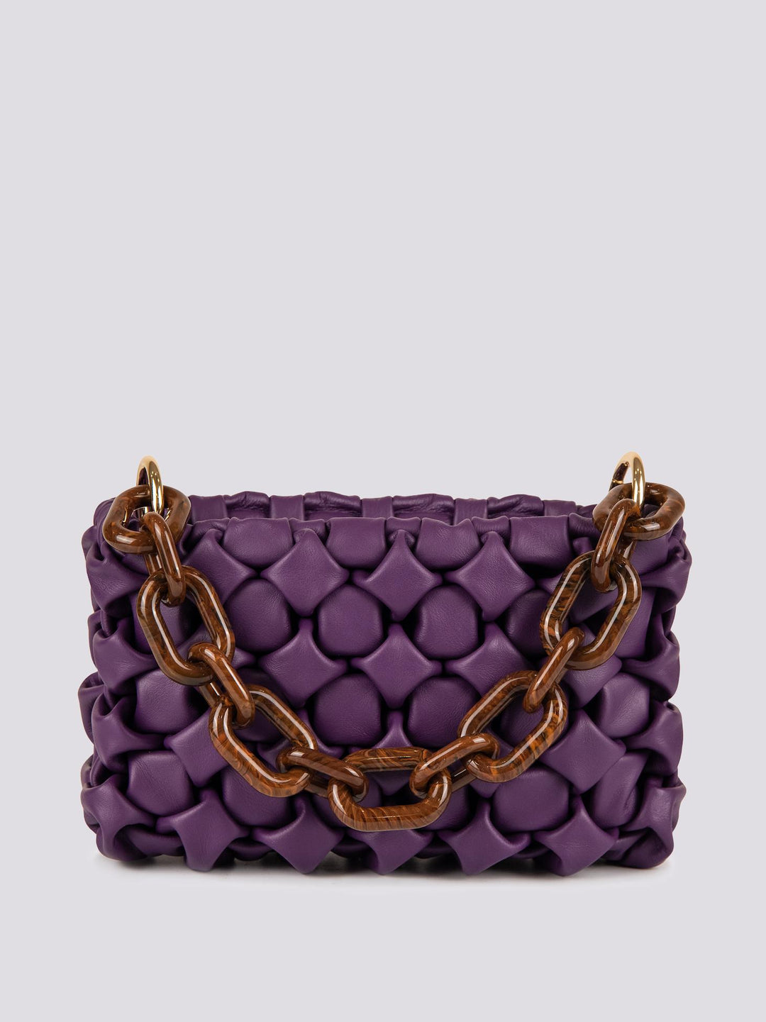 BORSA "CURLY " IN PELLE INTRECCIATA VIOLA CURLY VIOLA BIMOR 