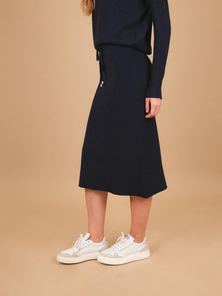GONNA MIDI IN MAGLIA CON ELASTICO E COULISSE BLU 0270/116 0115 BIMOR 