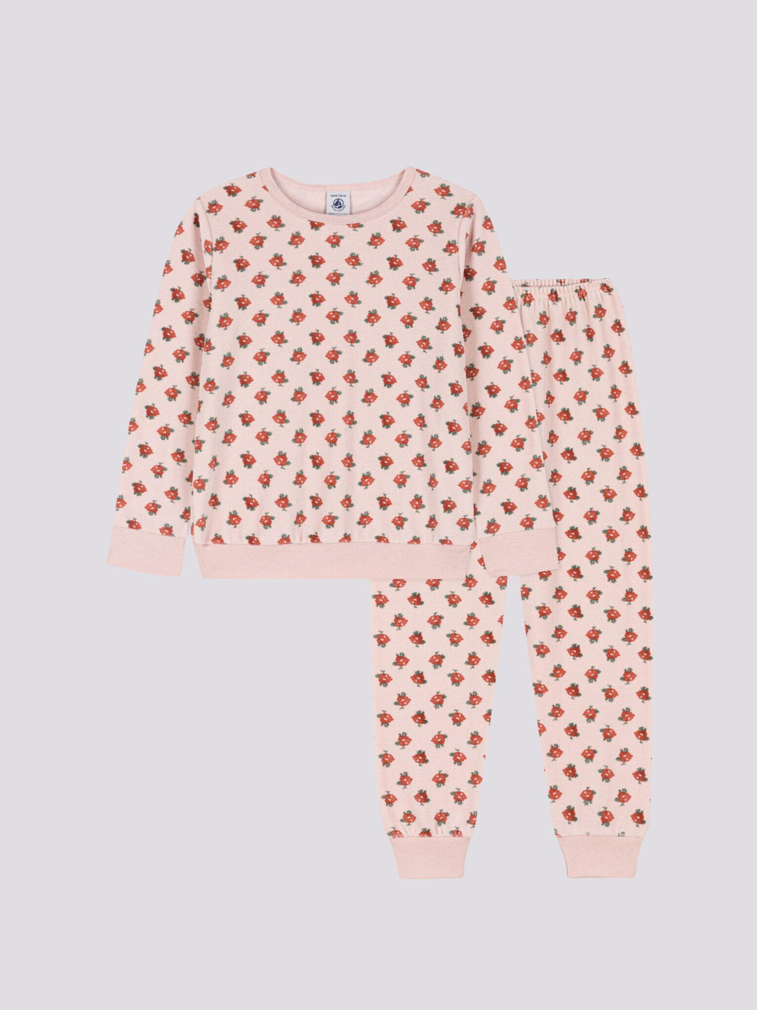 PIGIAMA BAMBINA IN CINIGLIA MOTIVO FIORE A08YT 02 PETIT BATEAU 