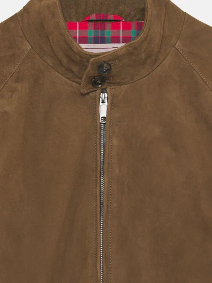 Giacca G9 in pelle scamosciata Dark Olive BRCPS0939 699 BARACUTA 