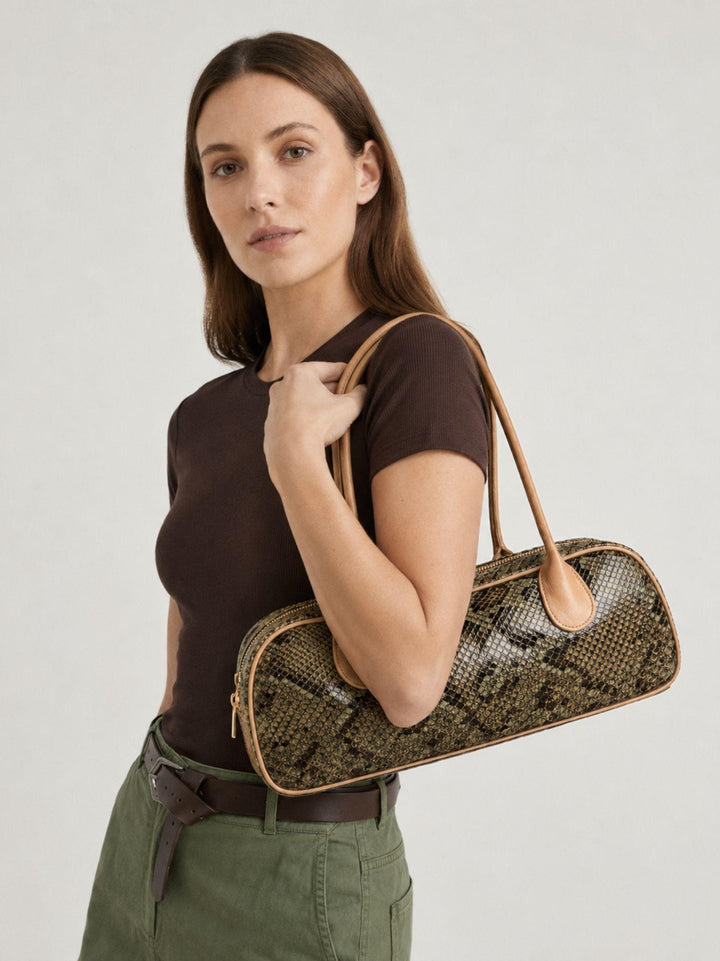 Borsa a spalla Doxie in pelle di pitone verde DOXIE PITONE VERDE BIMOR 