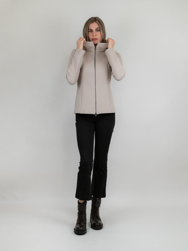 CAPPOTTINO TECNICO CORTO BEIGE CON CAPPUCCIO 97801LO BEIGE ANDREA MORANDO 
