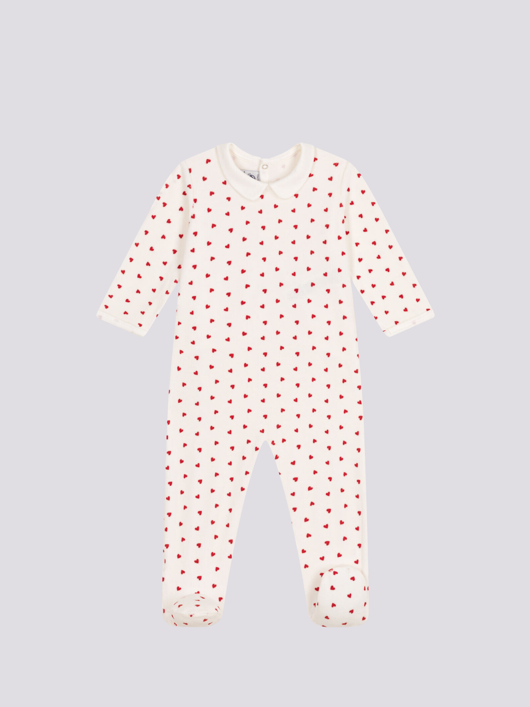PIGIAMA IN CINIGLIA CON CUORI A08EH 01 PETIT BATEAU 