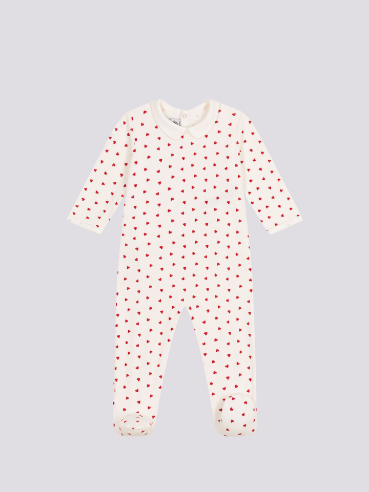 PIGIAMA IN CINIGLIA CON CUORI A08EH 01 PETIT BATEAU 