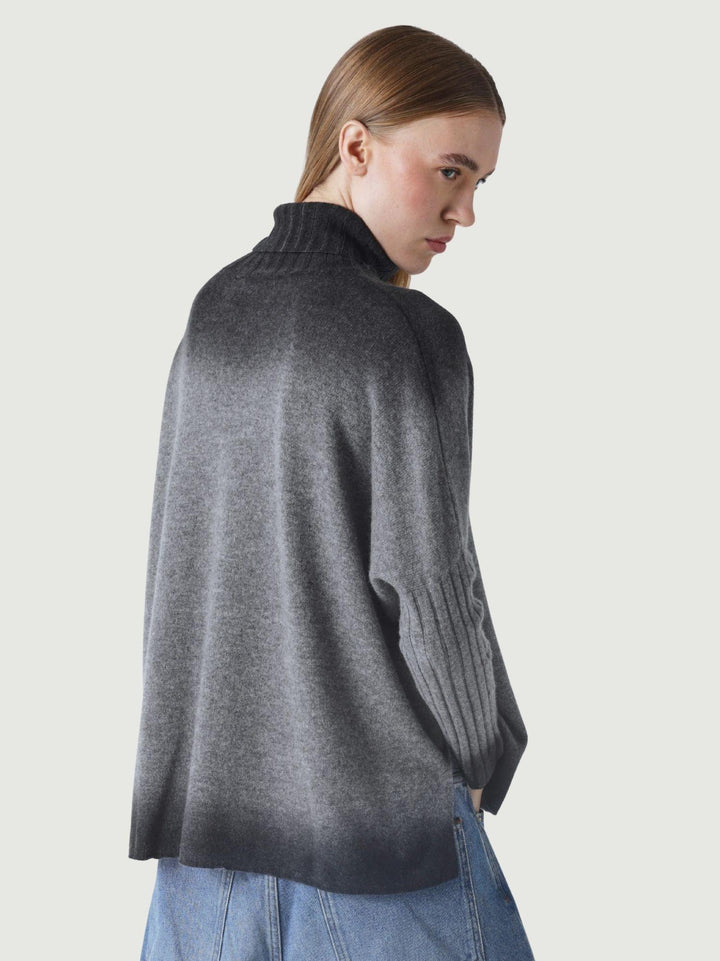 MAGLIA PONCHO CLARISSA GRIGIO SFUMATO CLARISSA DK HTR GREY ABSOLUT CASHMERE 