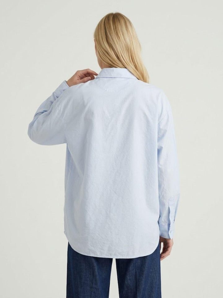 Camicia over in cotone azzurra S26477 AZZURRA ANDREA MORANDO 