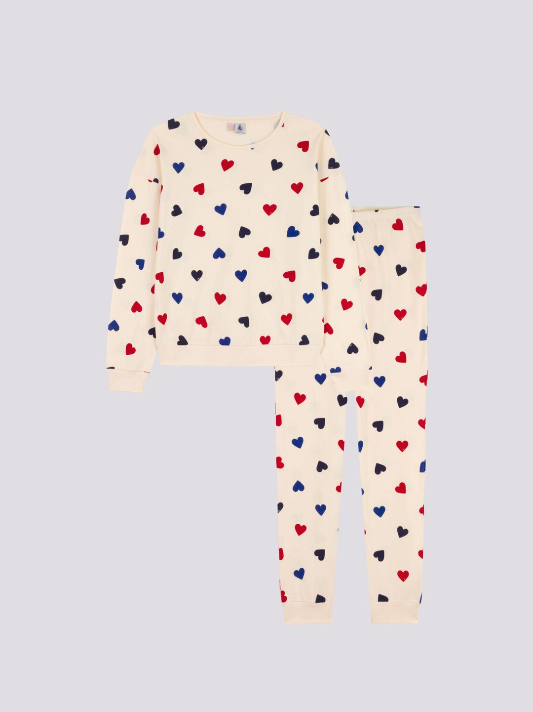 PIGIAMA A CUORI IN COTONE PER DONNA A095O 01 PETIT BATEAU 
