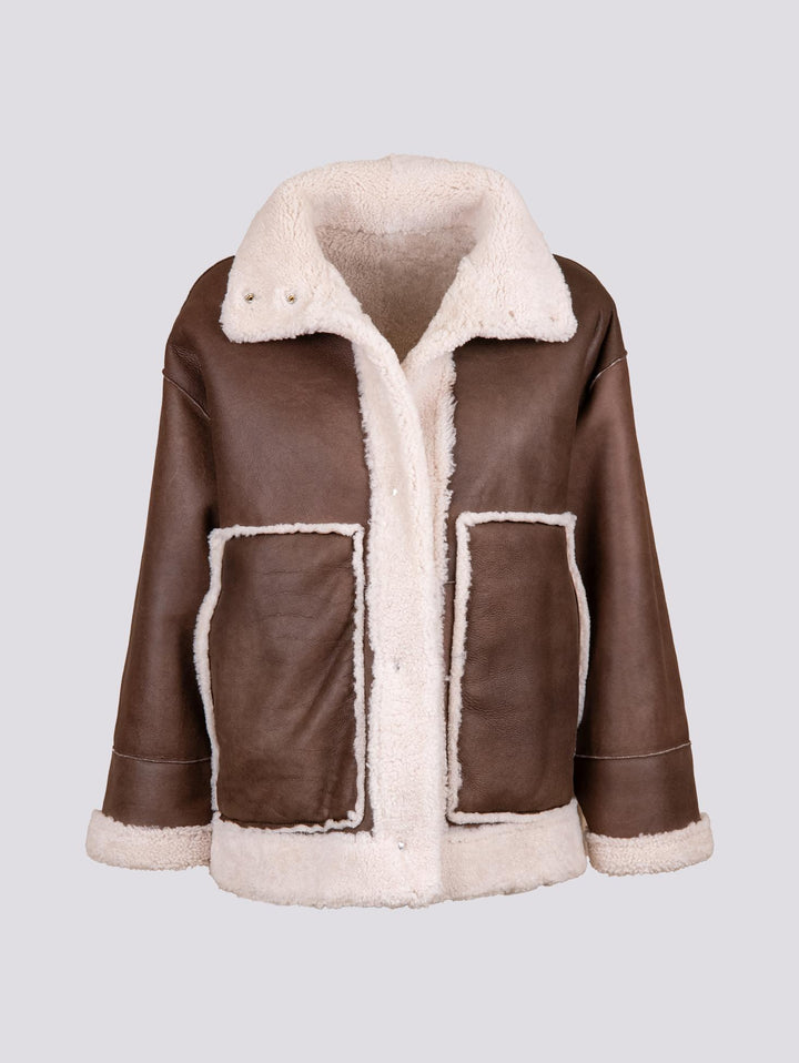 MONTONE "GIGR" REVERSIBILE IN PELLE MARRONE CHIARO GIGR 312 JACK LEATHER 