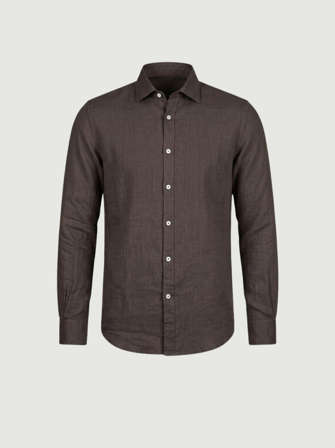 Camicia in lino marrone scuro BU26S18CALINENPD 706 ANDREA MORANDO 