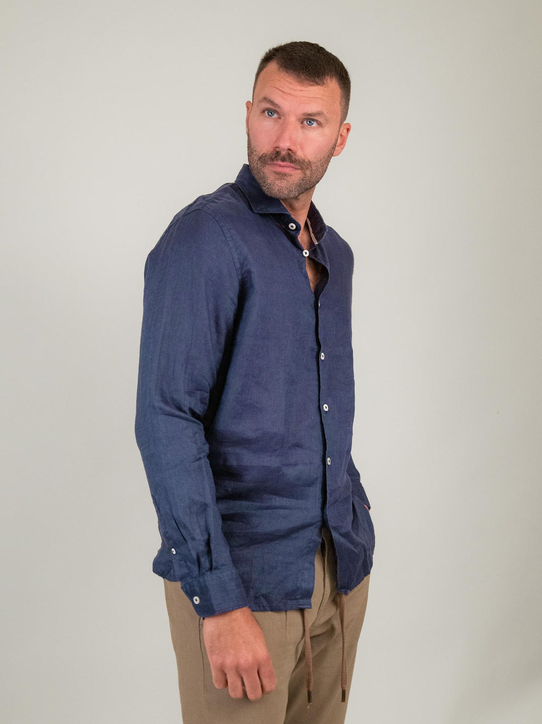 CAMICIA IN LINO BLUETTE BU24S02CALINEN 202 ANDREA MORANDO 