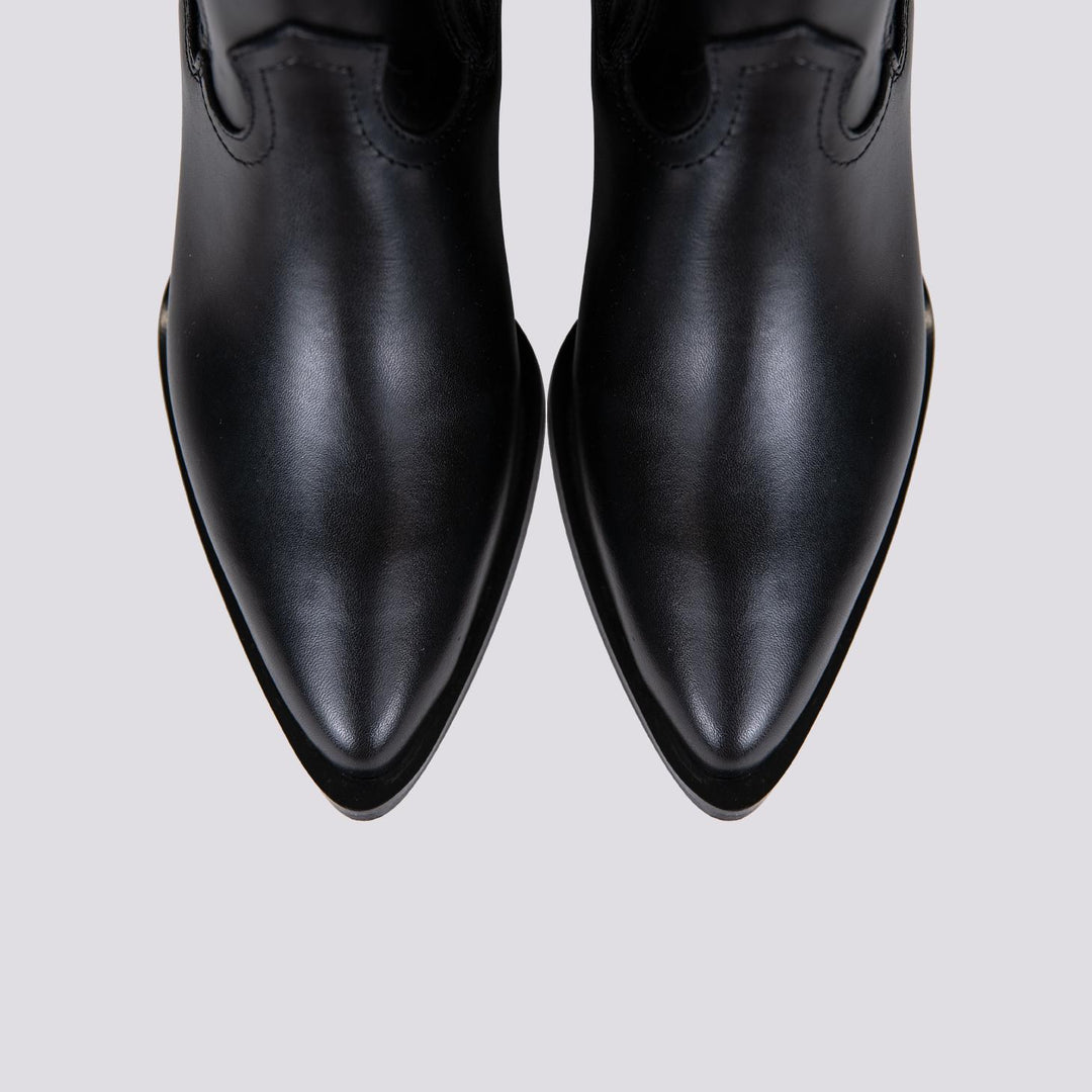 TEXANO A PUNTA IN PELLE NERA 2074 NEGRO ALPE 