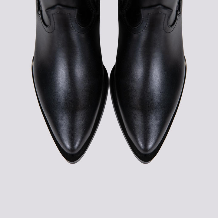 TEXANO A PUNTA IN PELLE NERA 2074 NEGRO ALPE 