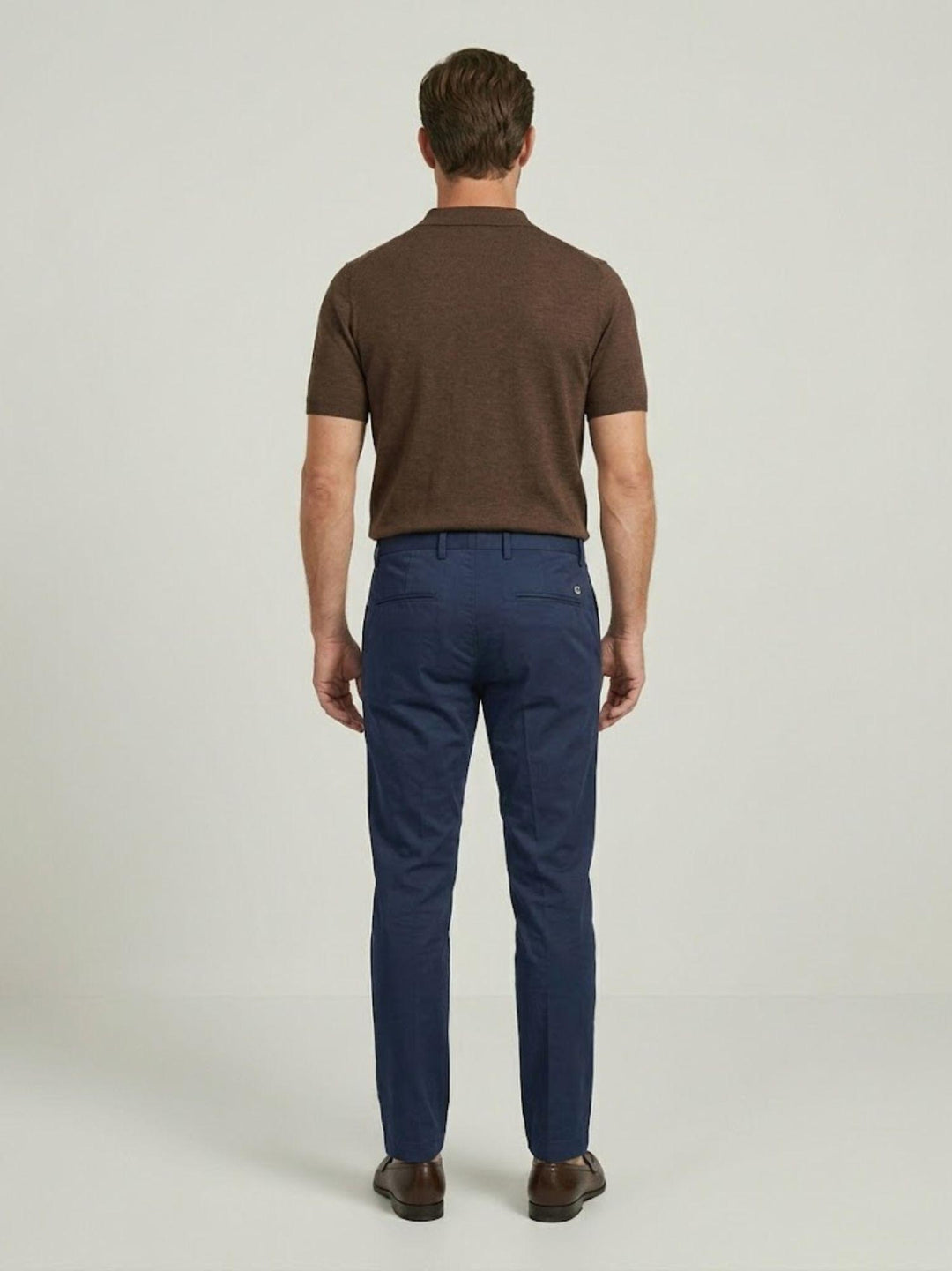 Pantalone chino con gancetto in cotone blu T526BRO 892 NOLAB 